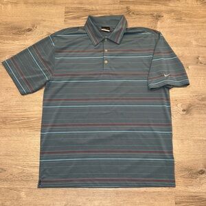 Nike Polo Shirt in Blue and Red with Classic Collar